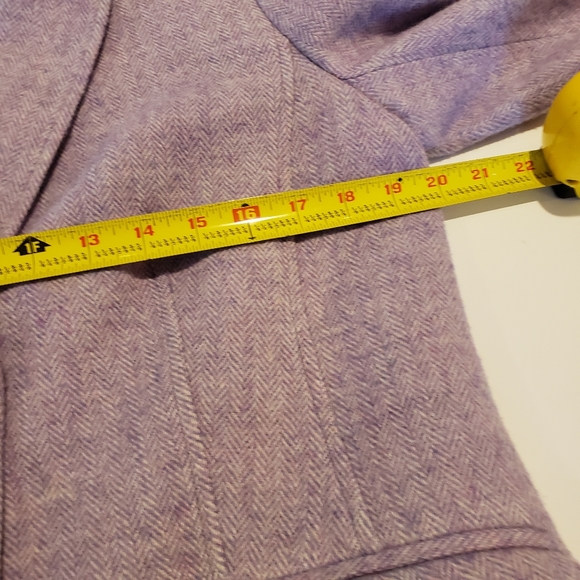 Talbots purple herringbone wool blend blazer jacket size 12 - Picture 11 of 13
